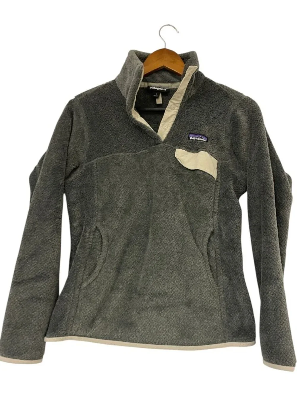 Patagonia Womens Fleece Jacket Re-Tool Snap-T Small Gray Pullover Hiking Cozy
